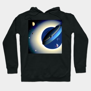 Futuristic Musical Instrument Flying Through Space. Hoodie